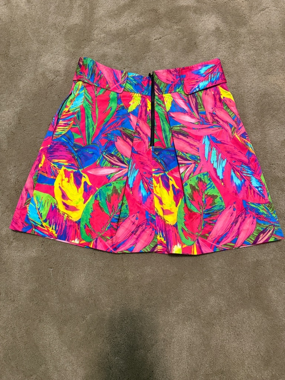 Milly Neon Tropical Spring Summer Print Mini Skirt Sz 12 - Picture 2 of 4